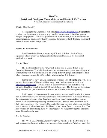How To Set up ChurchInfo on Ubuntu LAMP Server - St. George and ...
