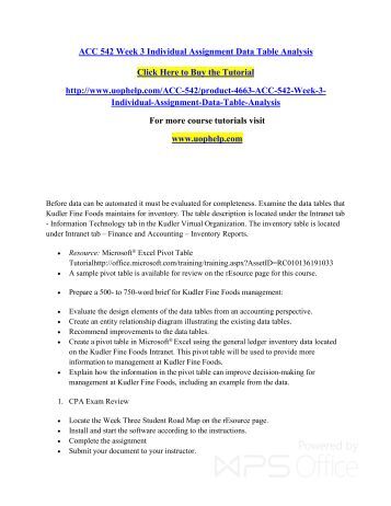 kudler internal controls For more classes visit wwwacc542homeworkcom management at kudler fine foods has reviewed the flowcharts prepared in week two and is requesting information on controls that will be required. kudler internal controls For more classes visit wwwacc542homeworkcom management at kudler fine foods has reviewed the flowcharts prepared in week two and is requesting information on controls that will be required.