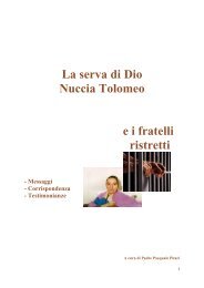 La serva di Dio Nuccia Tolomeo e i fratelli ristretti