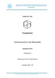 Projektarbeit Schulversuche in der Mikrowelle - Institut Dr. Flad