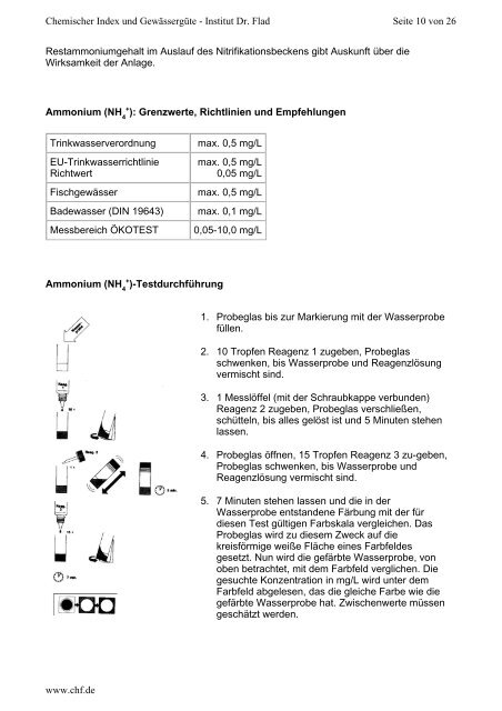 "Chemischer Index und Gewässergüte" in PDF - Institut Dr. Flad