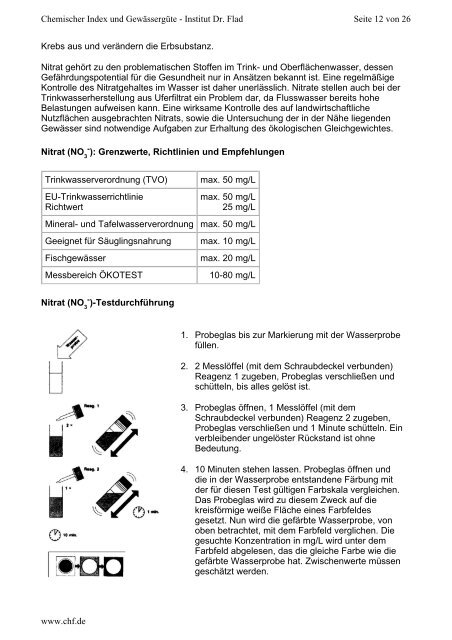 "Chemischer Index und Gewässergüte" in PDF - Institut Dr. Flad