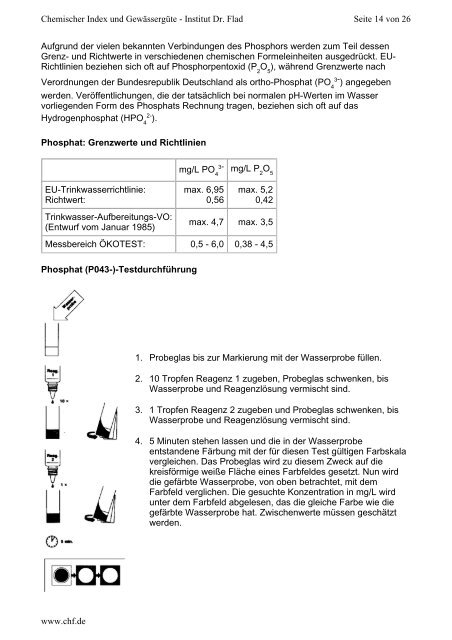 "Chemischer Index und Gewässergüte" in PDF - Institut Dr. Flad