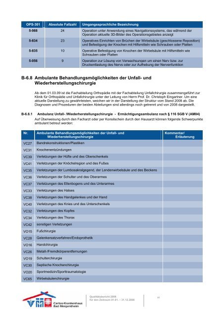 B Struktur- und Leistungsdaten der Organisationseinheiten ...