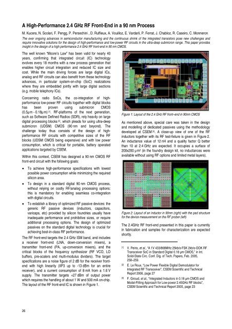 research activities in 2007 - CSEM