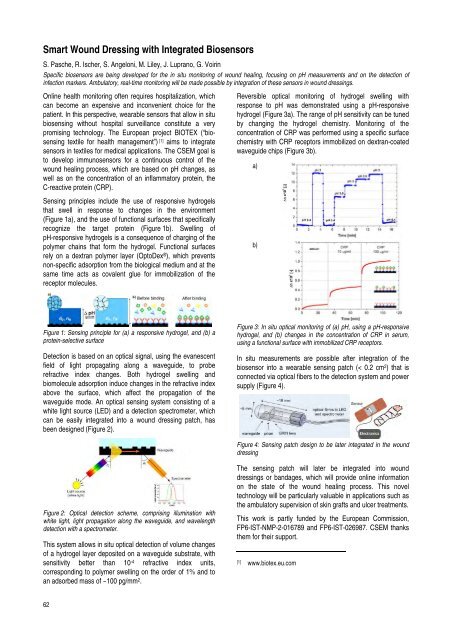 research activities in 2007 - CSEM