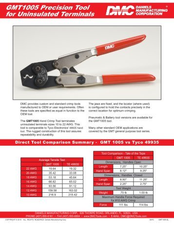 GMT1005 Precision Tool for Uninsulated Terminals