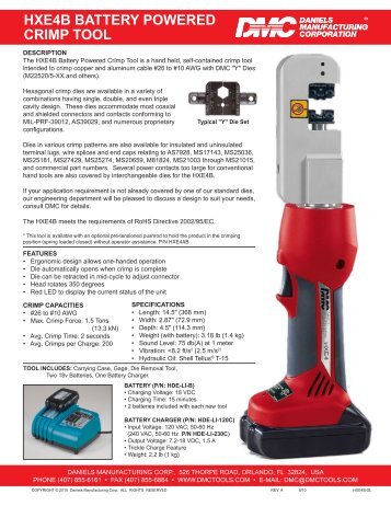 HXE4B BATTERY POWERED CRIMP TOOL - Oceta