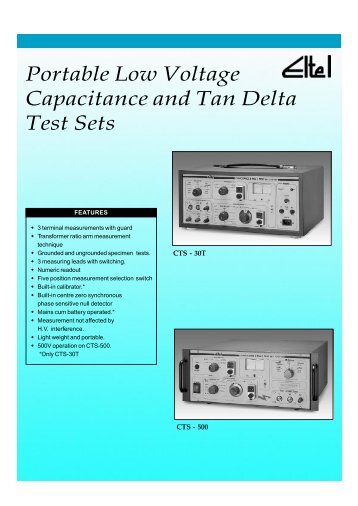 Portable Low Voltage Capacitance and Tan Delta Test Sets