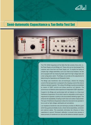 Semi-Automatic Capacitance & Tan Delta Test Set