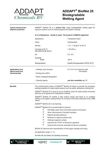 ADDAPT BioWet 25 Biodegradable Wetting Agent