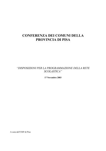 report statistico sulla programmazione della rete scolastica