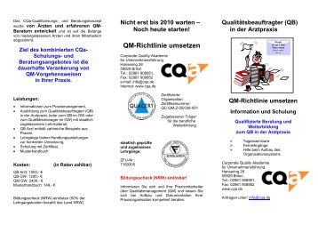 QM-Richtlinie umsetzen - CQa