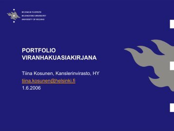 PORTFOLIO VIRANHAKUASIAKIRJANA