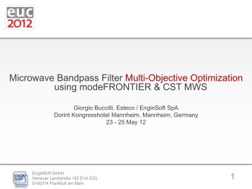 Microwave Bandpass Filter Multi-Objective Optimization using - CST