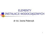 ELEMENTY INSTALACJI WODOCIĄGOWYCH