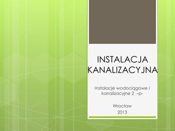 INSTALACJA KANALIZACYJNA