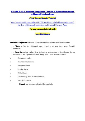Financial markets essay
