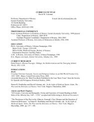 Curriculum Vitae - Department of History - Eastern Kentucky University