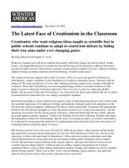 The Latest Face of Creationism in the Classroom - Department of ...