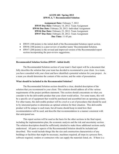 HW#5: Recommended Solution - Munster.tamu.edu