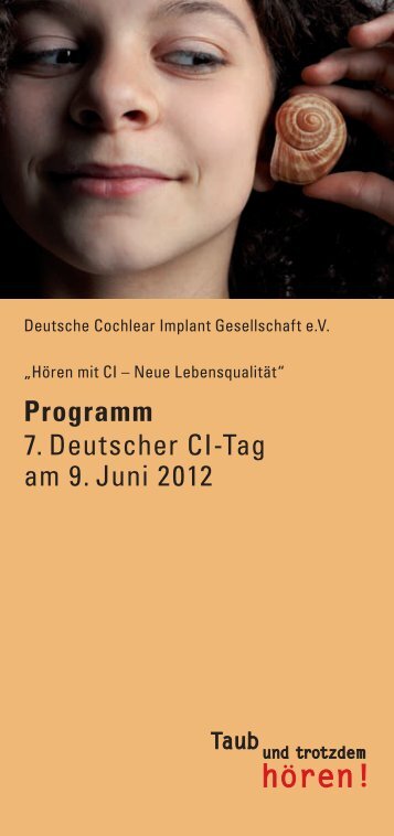 Programm - Deutsche Cochlear Implant Gesellschaft e.V.