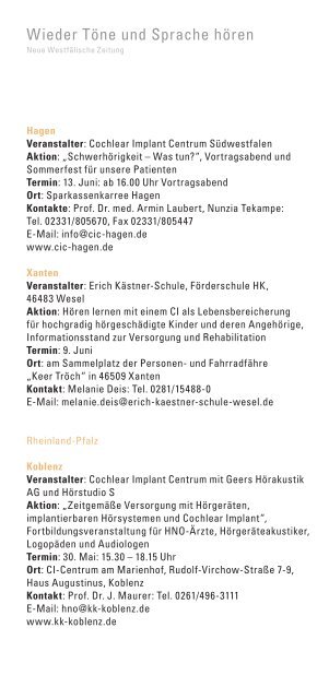 Programm - Deutsche Cochlear Implant Gesellschaft e.V.