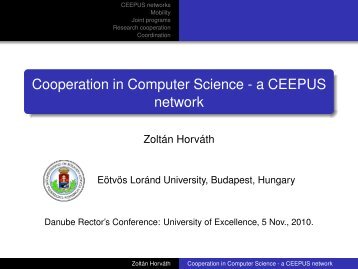 Cooperation in Computer Science - a CEEPUS network