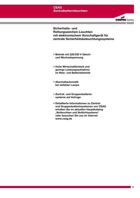 CEAG-Handelskatalog 2012 Notbeleuchtung