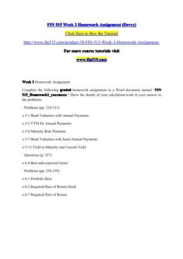 FIN 515 Week 3 Homework Assignment (Devry).pdf