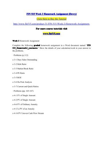 FIN 515 Week 2 Homework Assignment (Devry).pdf