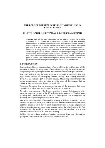 The role of tourism in the - The Role of Tourism in Territorial ...