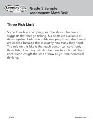 Grade 3 Sample Assessment Math Task Three Fish Limit