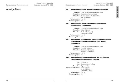 DGNC Programm 2004 - Deutsche Gesellschaft für Neurochirurgie ...