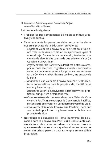 BASES DE UNA EDUCACIÓN PARA LA PAZ Y LA CONVIVENCIA