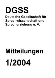 Mitteilungen 1/2004 - Deutsche Gesellschaft für Sprechwissenschaft ...