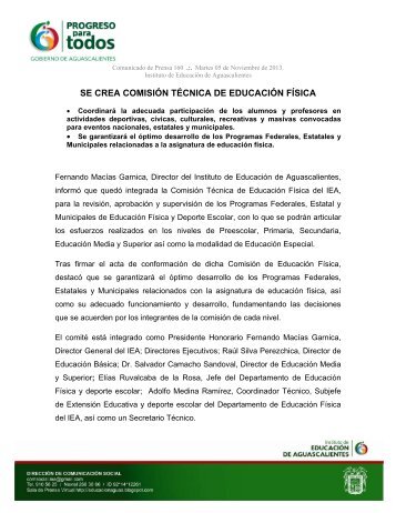 SE CREA COMISIÓN TÉCNICA DE EDUCACIÓN FÍSICA