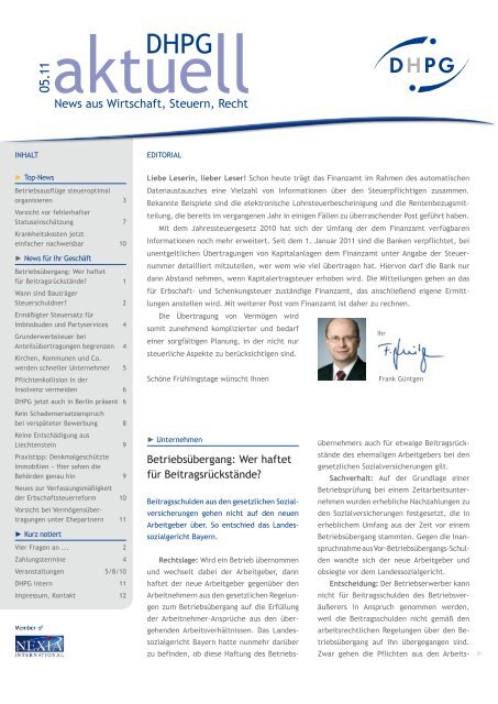 News Aus Wirtschaft Steuern Recht Dhpg Dr Harzem Partner Kg