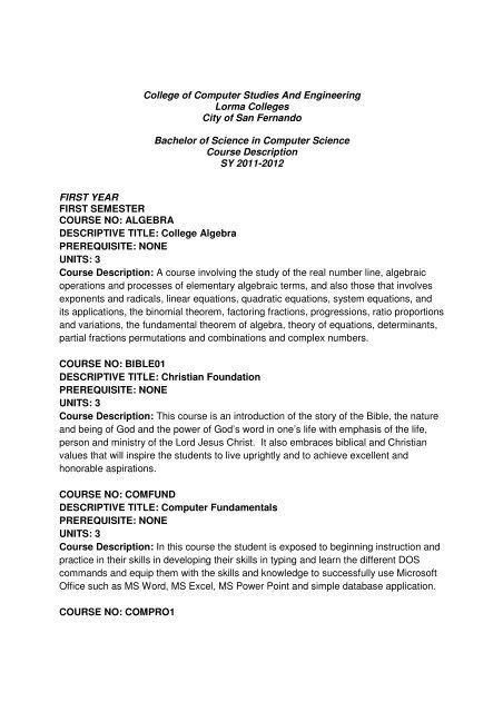 Download The Course Description Lorma Colleges download-the-course-description-lorma-colleges