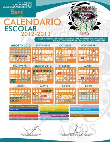 Calendario escolar - Instituto de EducaciÃ³n de Aguascalientes