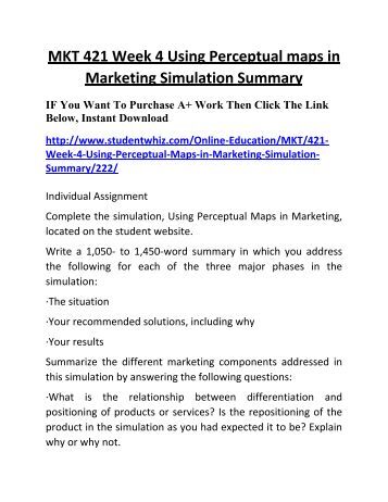 Using perceptual maps in marketing simulation marketing essay