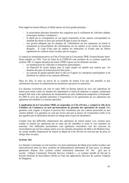 RAPPORT DE DIAGNOSTIC - douanes de côte d'ivoire