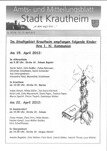 Amtsblatt vom 13.04.2012 - Stadt Krautheim