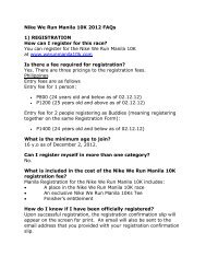 Nike We Run Manila 10K 2012 FAQs 1 ... - Kulit on the Run