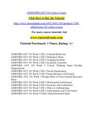 ASHFORD ANT 101 Entire Course/TutorialRank