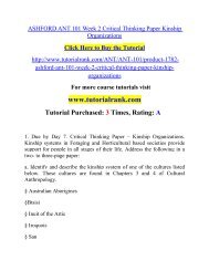 ASHFORD ANT 101 Week 2 Critical Thinking Paper Kinship Organizations /TutorialRank