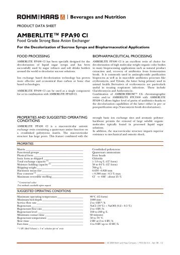 Amberlite FPA90 Cl - The Dow Chemical Company