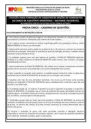 PROVA ÃNICA â CADERNO DE QUESTÃES - ministÃ©rio pÃºblico do rn