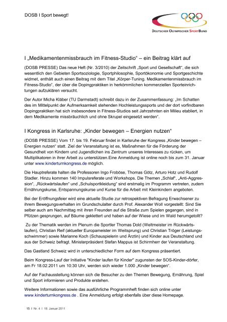 DOSB I Presse - Der Deutsche Olympische Sportbund