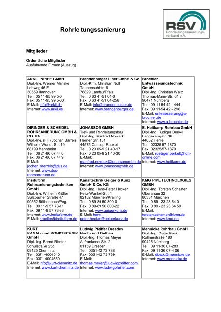 Rohrleitungssanierung